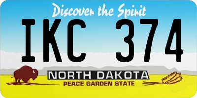 ND license plate IKC374