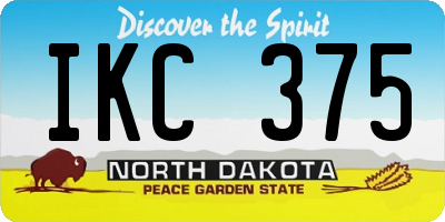 ND license plate IKC375
