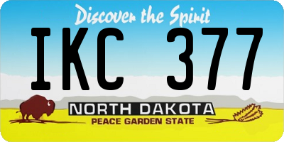 ND license plate IKC377