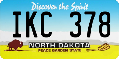ND license plate IKC378