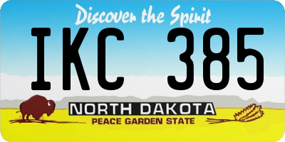 ND license plate IKC385