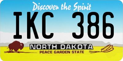 ND license plate IKC386