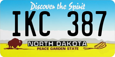 ND license plate IKC387