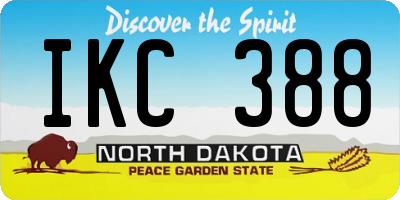 ND license plate IKC388