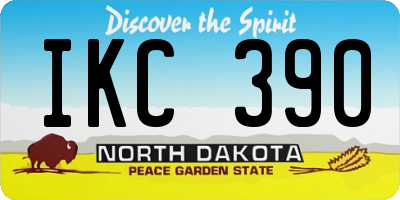 ND license plate IKC390