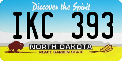 ND license plate IKC393