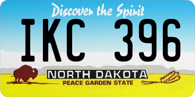ND license plate IKC396