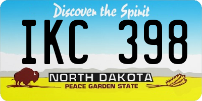 ND license plate IKC398