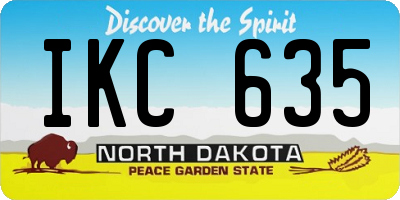 ND license plate IKC635