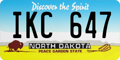 ND license plate IKC647