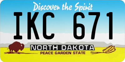 ND license plate IKC671