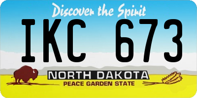 ND license plate IKC673