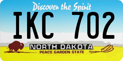 ND license plate IKC702