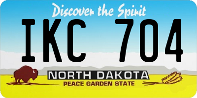 ND license plate IKC704