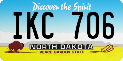 ND license plate IKC706