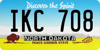ND license plate IKC708