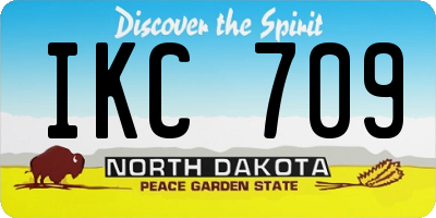 ND license plate IKC709