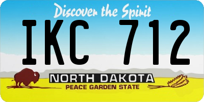 ND license plate IKC712