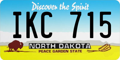 ND license plate IKC715