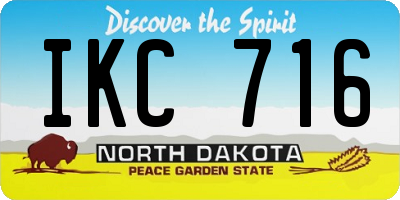 ND license plate IKC716