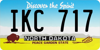 ND license plate IKC717