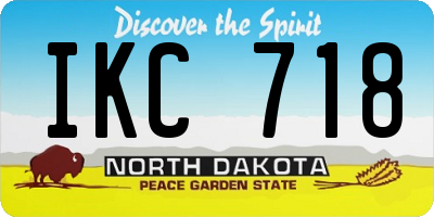 ND license plate IKC718