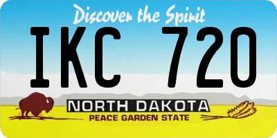 ND license plate IKC720