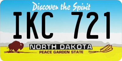 ND license plate IKC721