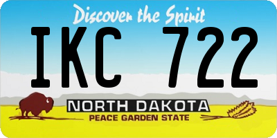 ND license plate IKC722