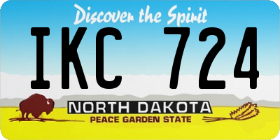 ND license plate IKC724