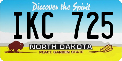 ND license plate IKC725