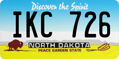 ND license plate IKC726