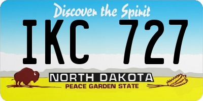 ND license plate IKC727