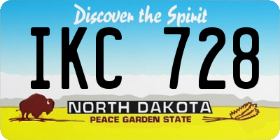 ND license plate IKC728