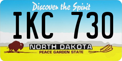 ND license plate IKC730