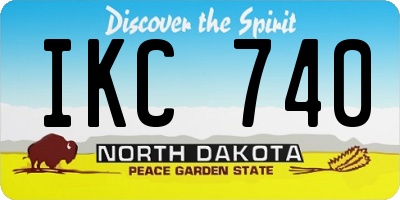 ND license plate IKC740