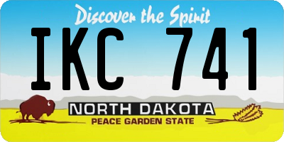 ND license plate IKC741