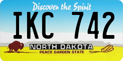 ND license plate IKC742