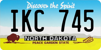 ND license plate IKC745