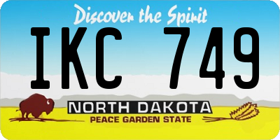 ND license plate IKC749