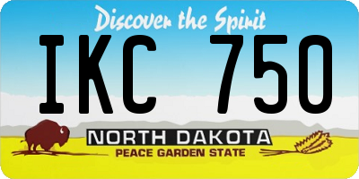 ND license plate IKC750
