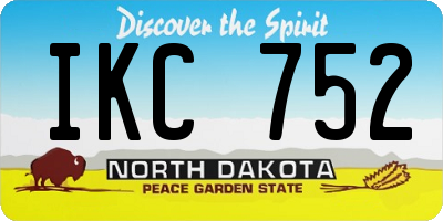 ND license plate IKC752