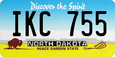 ND license plate IKC755