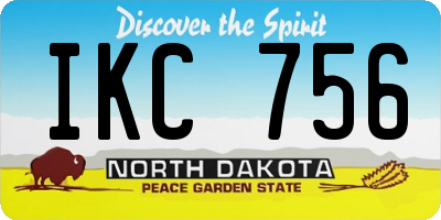 ND license plate IKC756
