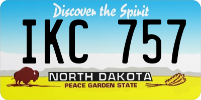 ND license plate IKC757
