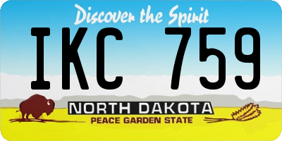 ND license plate IKC759