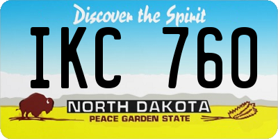 ND license plate IKC760