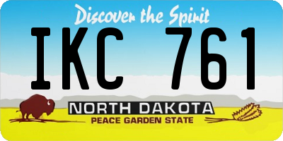 ND license plate IKC761