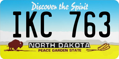 ND license plate IKC763