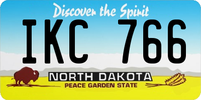 ND license plate IKC766